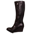 Black - Front - Where´s That From Womens-Ladies Lara Faux Leather Side Zip Wedge Mid Calf Boots