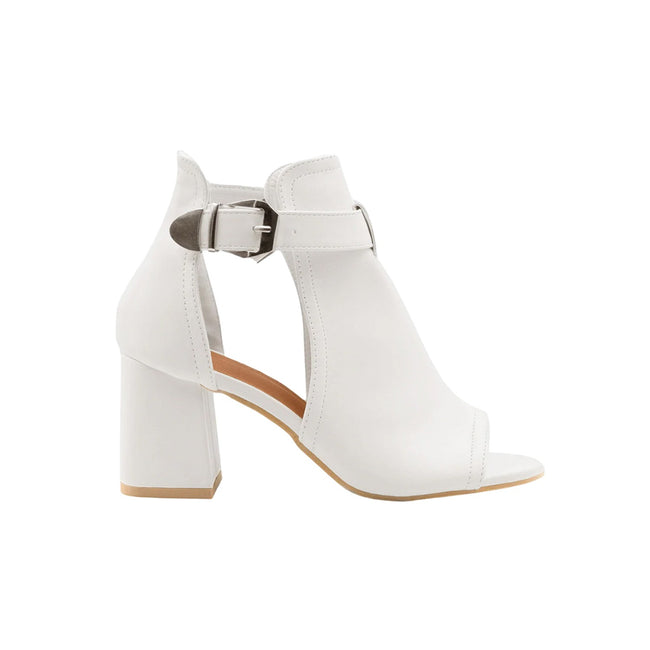 White - Front - Where´s That From Womens-Ladies Lisa Open Toe Wide Block Heel Sandals
