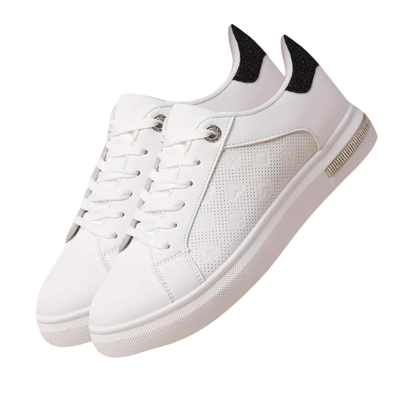 White - Back - Where´s That From Womens-Ladies Tokyo Crystal Embossed Trainers