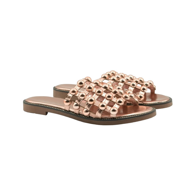 Rose Gold - Front - Where´s That From Womens-Ladies Kelly PU Sliders