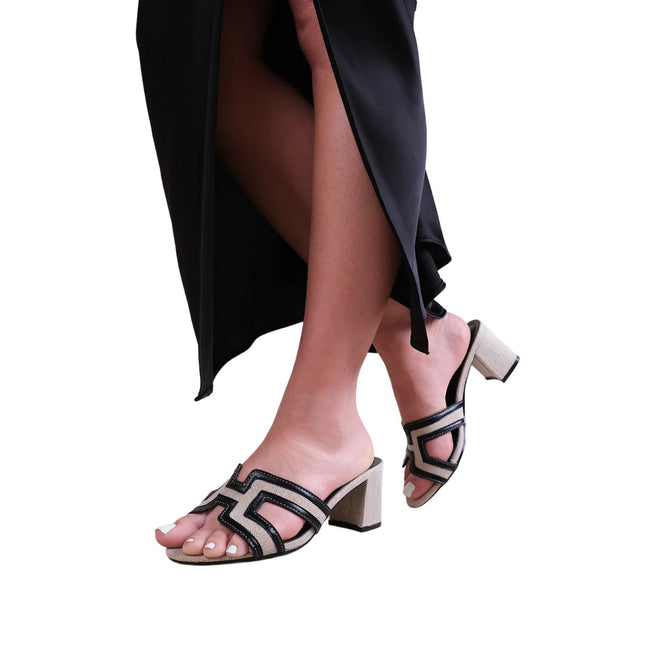 Black - Back - Where´s That From Womens-Ladies Drama Cut Out PU Block Heel Sandals