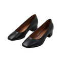 Black - Front - Where´s That From Womens-Ladies Seattle Faux Leather Square Toe Low Block Heel Shoes