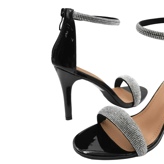 Black - Back - Where´s That From Womens-Ladies Sabra Diamante High Stiletto Heel Sandals