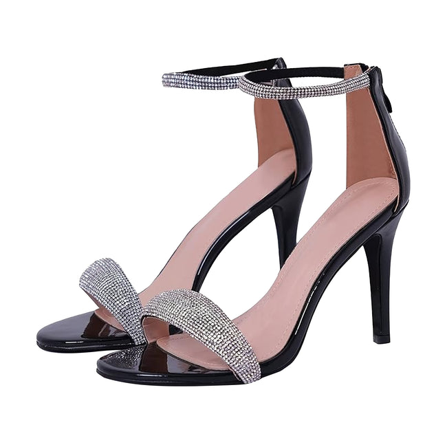 Black - Lifestyle - Where´s That From Womens-Ladies Sabra Diamante High Stiletto Heel Sandals