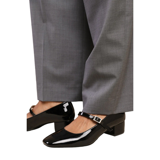 Black - Back - Where´s That From Womens-Ladies Oslo Square Toe Wide Low Block Heel Pumps
