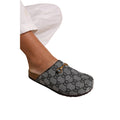 Grey - Back - Where´s That From Womens-Ladies Dublin Faux Leather Open Back Loafers