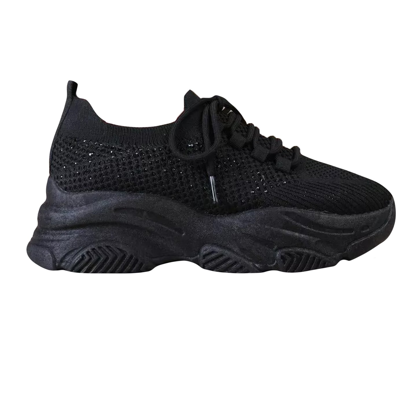 Beige - Side - Where´s That From Womens-Ladies Whisper Diamante Knitted Trainers