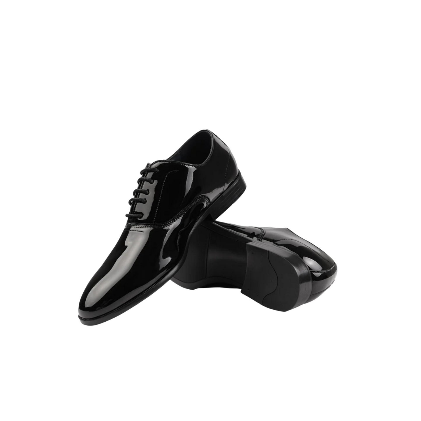 Black - Side - Where´s That From Mens Jackson Shiny Patent Leather Lace Up Formal Oxford Shoes
