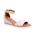 Cream - Front - Where´s That From Womens-Ladies Dusk Buckle PU Ankle Strap Wedge