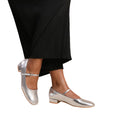 Silver - Pack Shot - Where´s That From Womens-Ladies Minsk PU Buckle Detail Wide Low Heel Ballet Shoes
