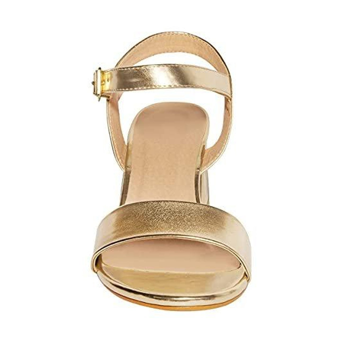 Gold - Lifestyle - Where´s That From Womens-Ladies Zephyr Strappy Faux Leather Peep Toe Medium Block Heel Sandals