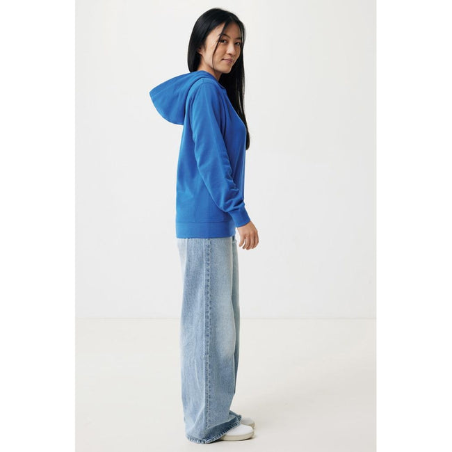 Royal Blue - Close up - Iqoniq Unisex Adult Yengo Recycled Cotton Side Pocket Hoodie
