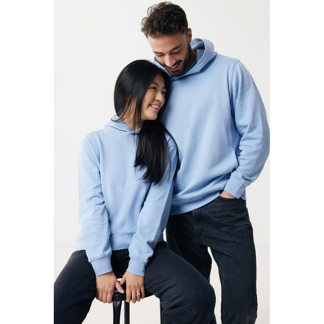 Sky Blue - Side - Iqoniq Unisex Adult Yengo Recycled Cotton Side Pocket Hoodie