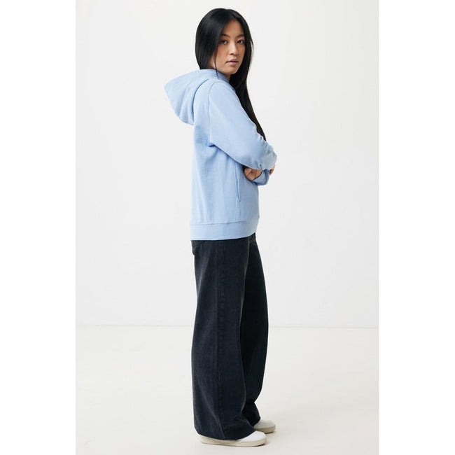 Sky Blue - Close up - Iqoniq Unisex Adult Yengo Recycled Cotton Side Pocket Hoodie