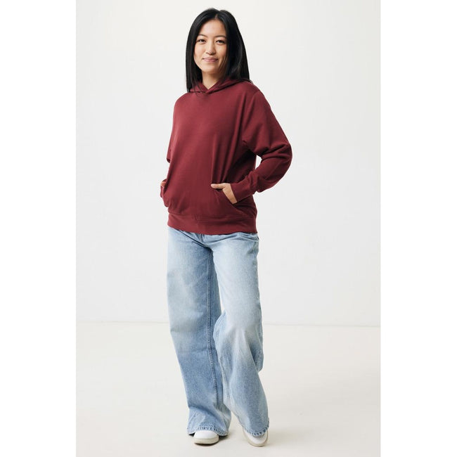 Burgundy - Pack Shot - Iqoniq Unisex Adult Yengo Recycled Cotton Side Pocket Hoodie