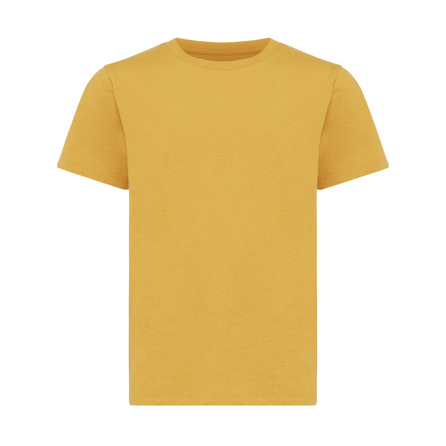 Ochre Yellow - Front - Iqoniq Childrens-Kids Koli Recycled Cotton Lightweight T-Shirt