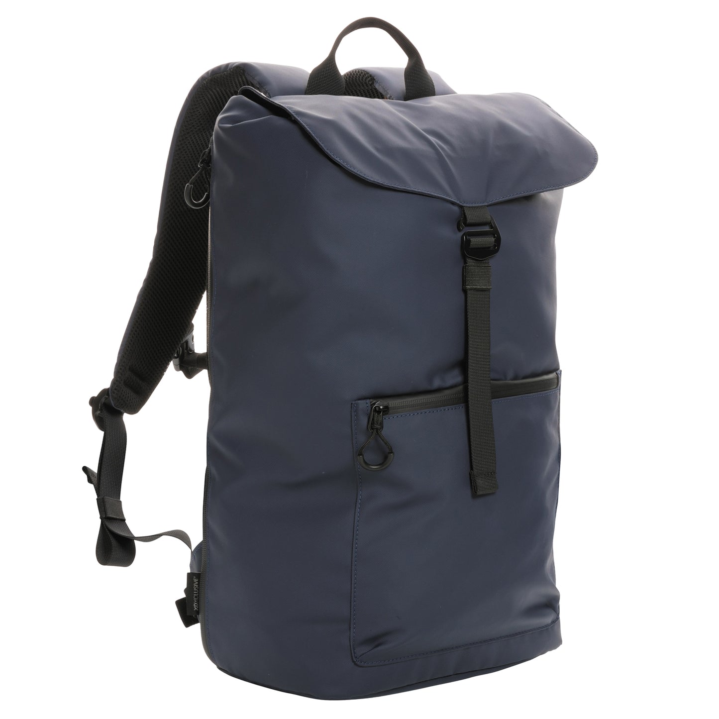 Navy - Side - XD Collection Impact Aware Flap Top RPET Water Resistant Laptop Backpack
