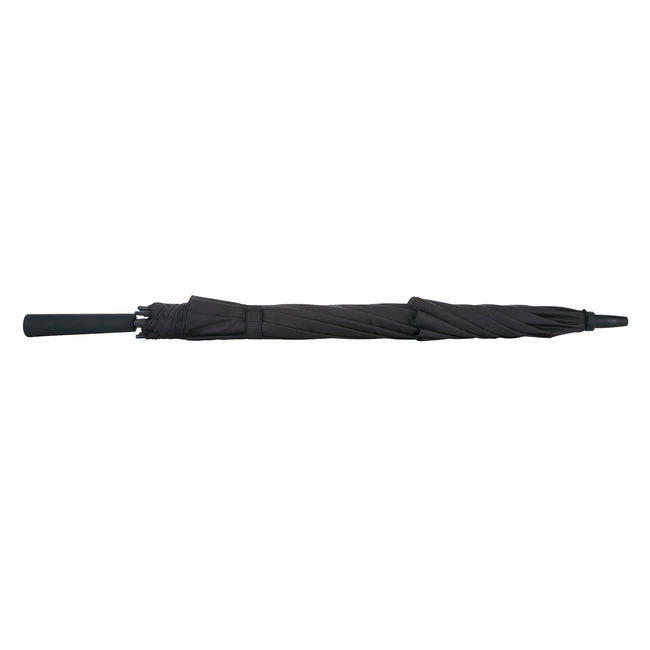 Black - Side - Swiss Peak Tornado Storm Aware Folding Umbrella