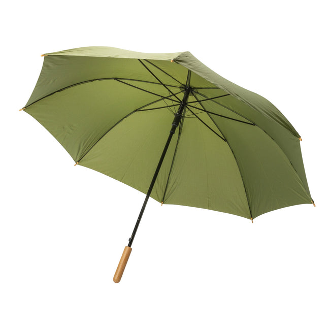 Green - Front - XD Collection Impact Aware RPET Automatic Folding Umbrella