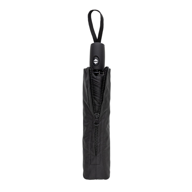 Black - Side - Swiss Peak Aware Automatic Folding Umbrella