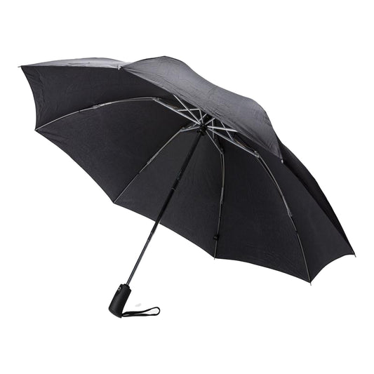 Black - Front - Swiss Peak Aware Automatic Folding Umbrella
