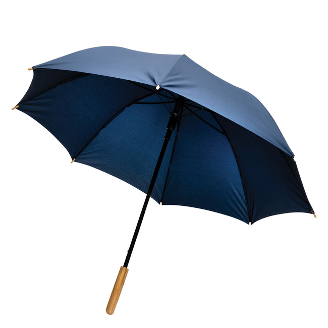 Navy - Front - XD Collection Impact Aware Bamboo RPET Stick Umbrella