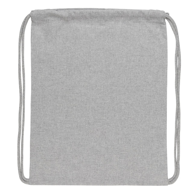 Grey - Back - XD Collection Impact Cotton Aware Drawstring Bag