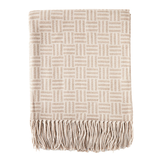 Brown - Front - Vinga Lenox Geometric Throw