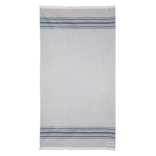 Navy - Back - Ukiyo Yumiko Aware Hammam Bath Towel