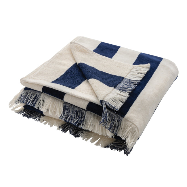 Navy - Front - Ukiyo Yukari AWARE Deluxe Beach Towel