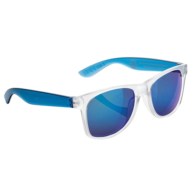 Blue - Side - XD Collection Gleam Recycled Polycarbonate Mirrored Sunglasses