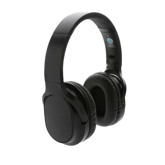 Black - Front - XD Collection Elite Foldable Recycled Plastic Wireless Headphones
