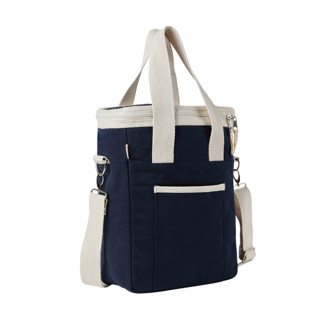 Blue - Side - Vinga Volonne Recycled Canvas Aware Cooler Tote Bag