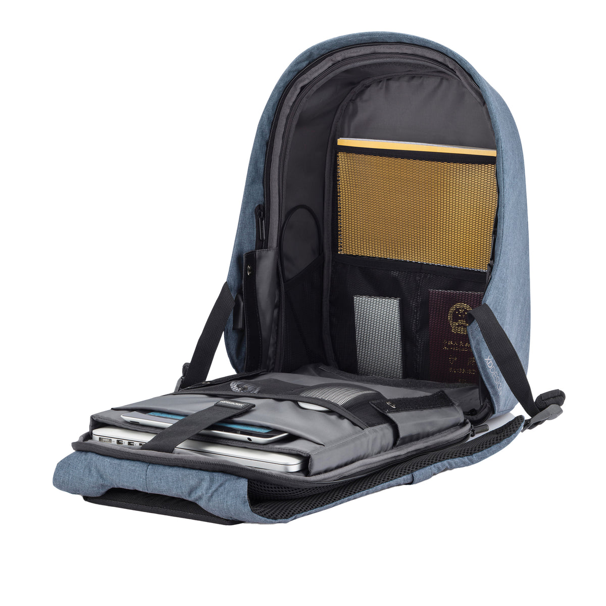 Light Blue - Close up - XD Design Bobby Hero Anti-Theft Backpack