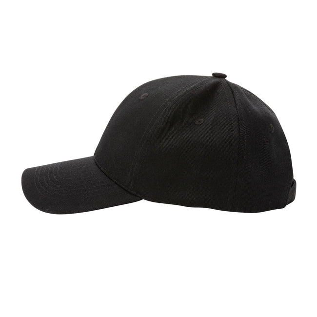 Black - Side - XD Collection Impact 6 Panel Recycled Cotton Aware Cap