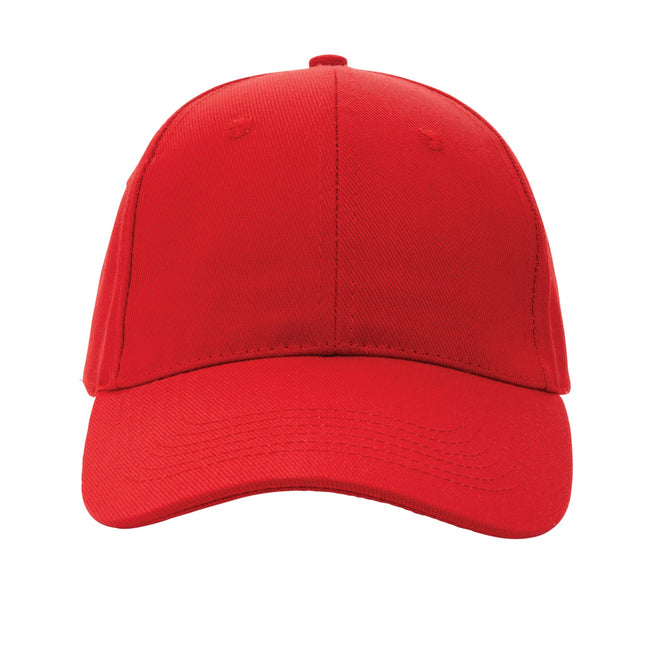 Luscious Red - Front - XD Collection Impact 6 Panel Recycled Cotton Aware Cap