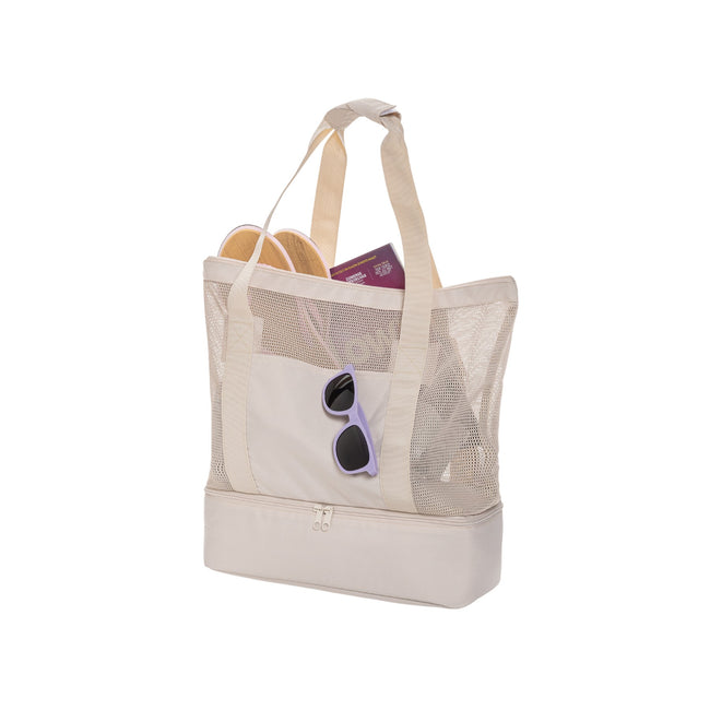 Beige - Side - XD Collection Iqlo RPET 2 in 1 Cooler Tote Bag