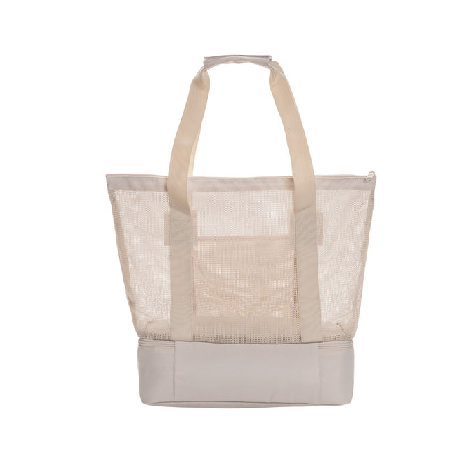 Beige - Back - XD Collection Iqlo RPET 2 in 1 Cooler Tote Bag