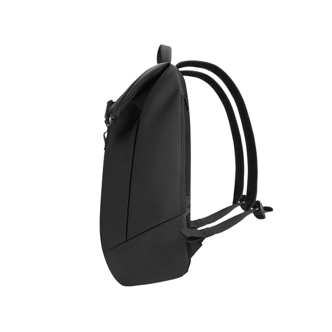 Black - Side - XD Design Urban Flap Top Water Resistant Anti-Theft Backpack