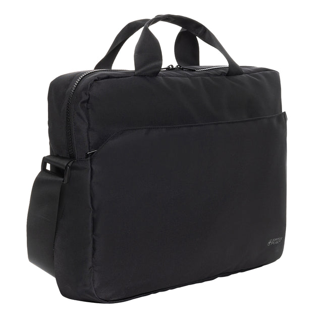 Black - Side - Swiss Peak Essential RPET Aware Laptop Bag