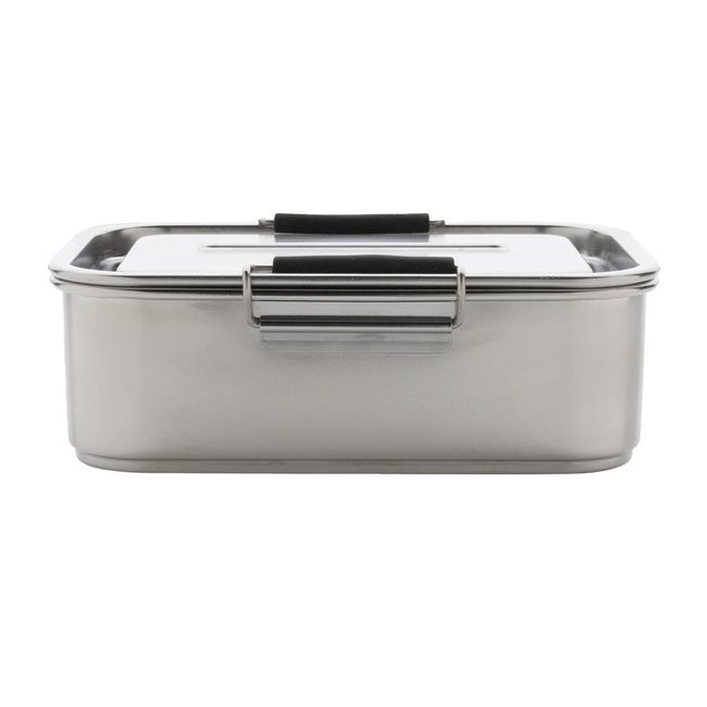 Silver - Back - XD Collection Recycled Stainless Steel Lunch Box