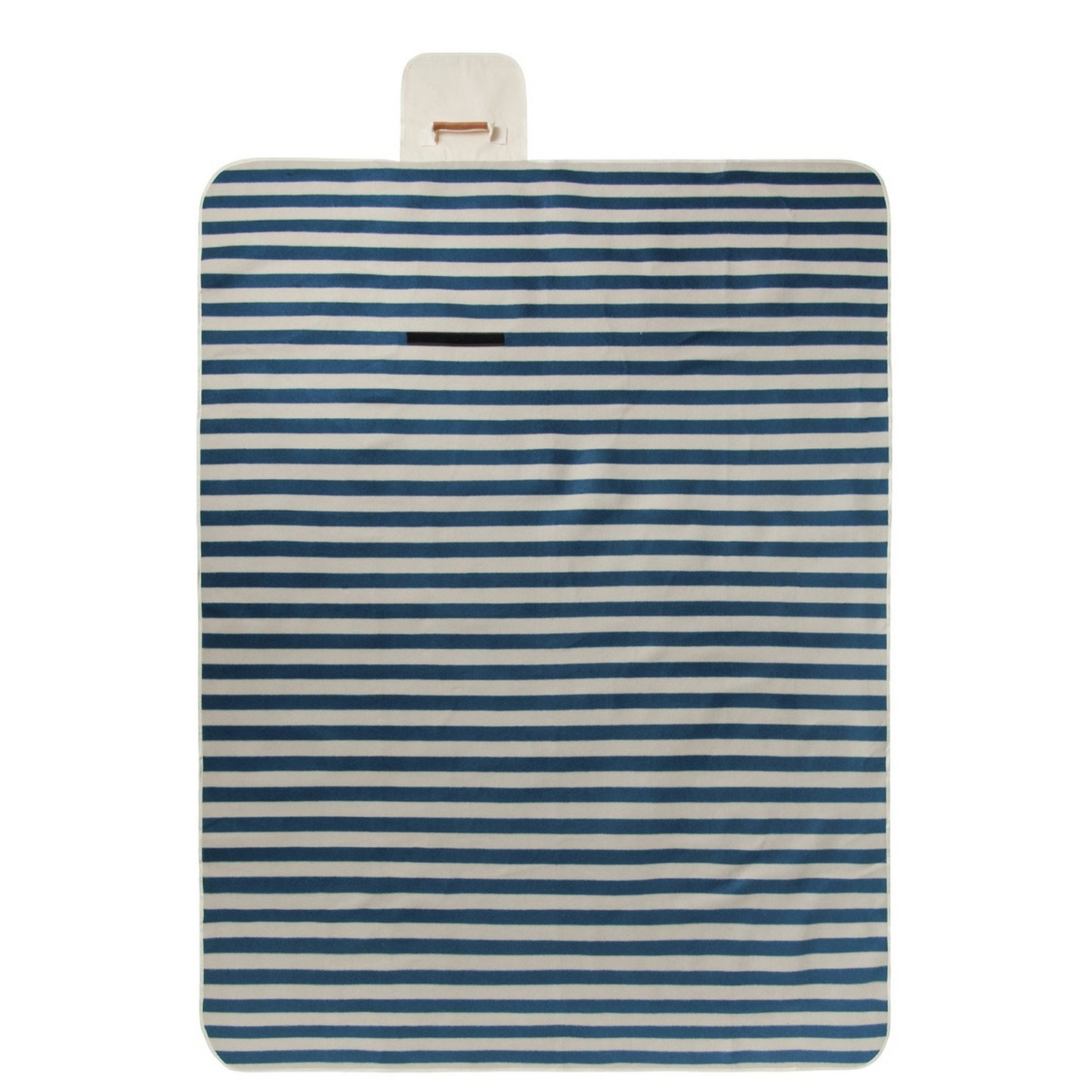 Navy - Side - Vinga Alba RPET Striped Picnic Blanket