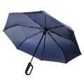 Navy - Front - XD Collection Yara RPET Carabiner Clip Folding Umbrella