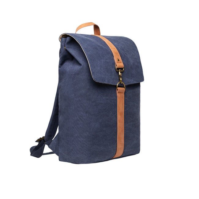 Navy - Side - Vinga Bosler Recycled Canvas 17L Backpack