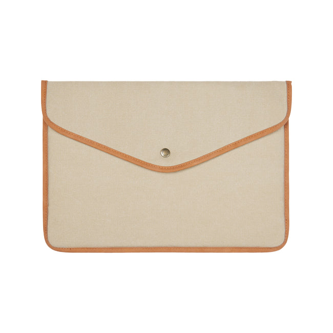 Beige - Front - Vinga Bosler Recycled Canvas Laptop Sleeve