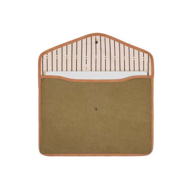 Green - Side - Vinga Bosler Recycled Canvas Laptop Sleeve