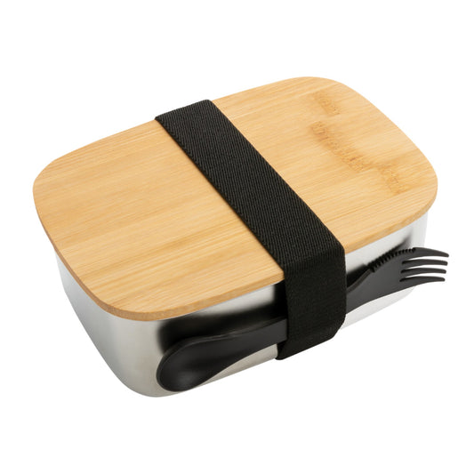 Silver - Front - XD Collection Bamboo Lunch Box