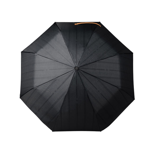 Black - Back - Vinga Bosler Foldable Recycled Aware Stick Umbrella