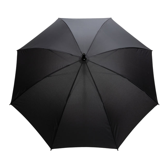 Black - Back - XD Collection Impact Aware RPET Stick Umbrella