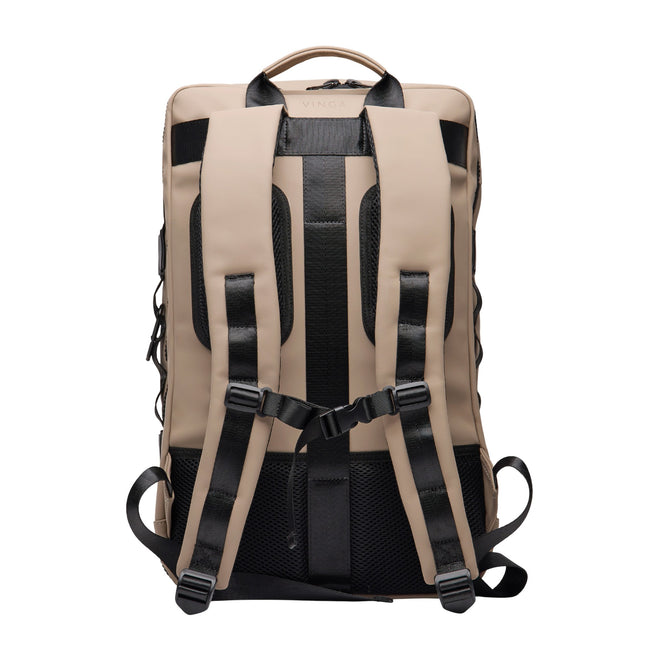 Greige - Back - Vinga Baltimore Explorer Recycled Backpack